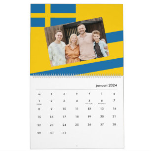 Zweden   Voeg uw foto toe Zweeds vlag 2026 Kalender