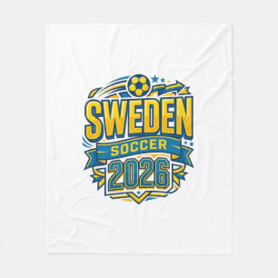 Zweden Voetbal 2026 Voetbal Vet Land Typografie Fleece Deken