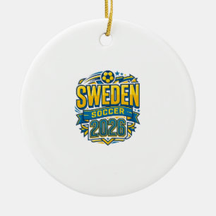 Zweden Voetbal 2026 Voetbal Vet Land Typografie Keramisch Ornament