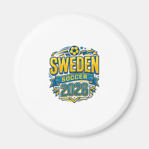 Zweden Voetbal 2026 Voetbal Vet Land Typografie  Magneet