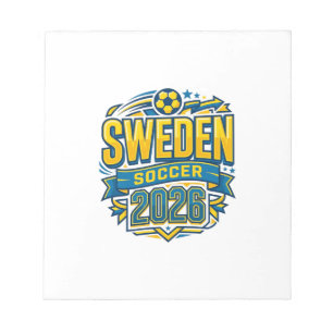 Zweden Voetbal 2026 Voetbal Vet Land Typografie  Notitieblok