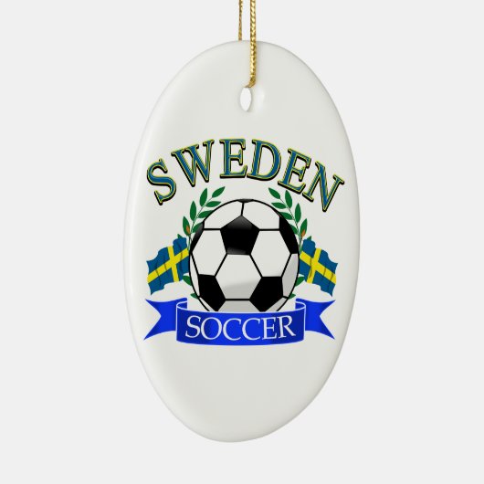 Zweden voetbal design keramisch ornament (Rechts)