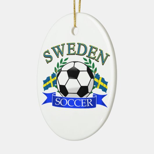 Zweden voetbal design keramisch ornament (Links)
