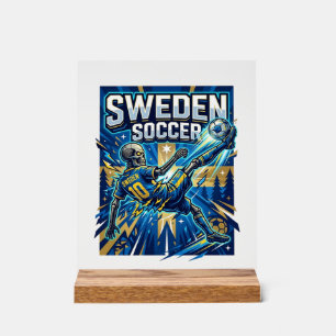 Zweden Voetbal Skelet Aanvaller Naties Poster Stij