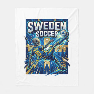 Zweden Voetbal Skelet Aanvaller Naties Poster Stij Fleece Deken
