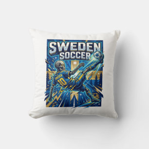 Zweden Voetbal Skelet Aanvaller Naties Poster Stij Kussen