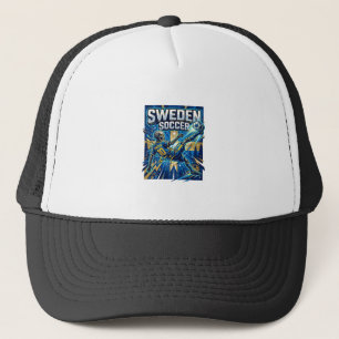 Zweden Voetbal Skelet Aanvaller Naties Poster Stij Trucker Pet