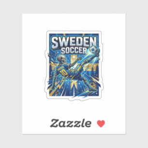 Zweden Voetbal Skelet Spits Landen Poster Stijl Sticker