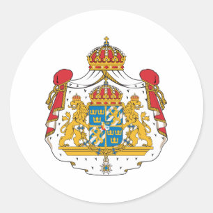 zweden wapen ronde sticker