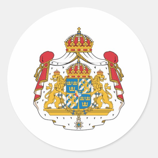 zweden wapen ronde sticker (Voorkant)