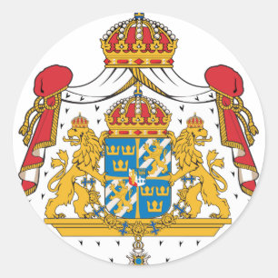 zweden wapen ronde sticker