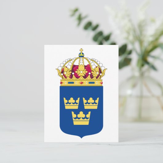 Zweden Wapenmunt Briefkaart (Staand voorkant)