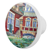 Zweden, Waterverf traditioneel landschap Keramische Knop (Rechts)