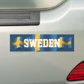 Zweden Waving Flag Bumpersticker (Op auto)