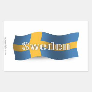 Zweden Waving Flag Rechthoekige Sticker