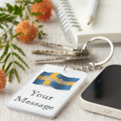 Zweden Waving Flag Sleutelhanger (Voorkant Rechts)