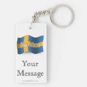 Zweden Waving Flag Sleutelhanger (achterkant)