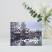 Zweden wintersundborn Hej Sverige Postkruising Briefkaart (Staand voorkant)