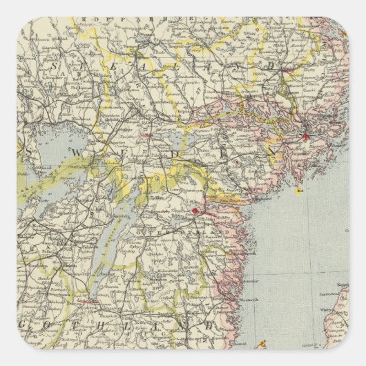 Zweden, Zuid Vierkante Sticker (Voorkant)