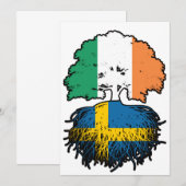 Zweden Zweden - Ierse vlag voor boomstammen Kaart (Voorkant / Achterkant)
