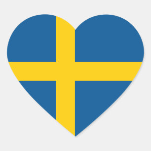 Zweden/Zweden/Zweedse hartvlag Hart Sticker