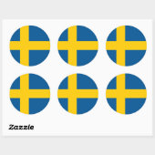 Zweden/Zweden/Zweedse vlag Ronde Sticker (Vel)