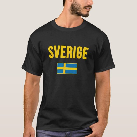 Zweden Zweeds Vlag Sverige Souvenir T Shirt (Voorkant)
