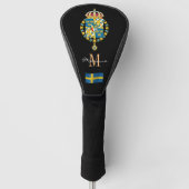 Zweden, Zweeds vlaggenmonogrammed Golf Clubs Hoesj Golfheadcover (Voorkant)
