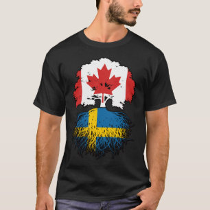 Zweden Zweedse Canadese vlag voor boomstammen T-shirt