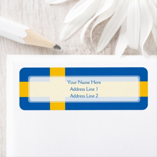 Zweden - Zweedse vlag Etiket (Insitu)