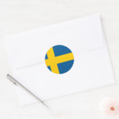 Zweden (Zweedse vlag) Ronde Sticker (Envelop)