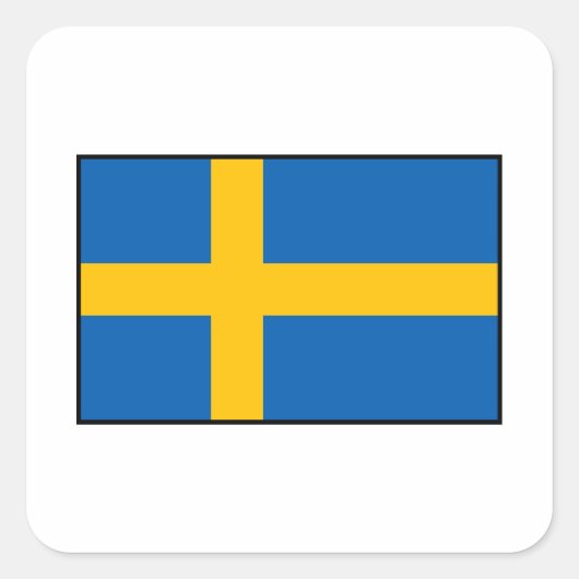 Zweden - Zweedse vlag Vierkante Sticker (Voorkant)