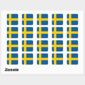 Zweden (Zweedse vlag) Vierkante Sticker (Vel)