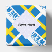 Zweden Zweedse vlag Zwarte Tegels Personalisatie Bedankdoosjes (Bovenkant)