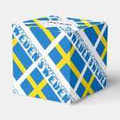 Zweden Zweedse vlag Zwarte Tegels Personalisatie Bedankdoosjes (Achterkant)