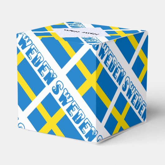 Zweden Zweedse vlag Zwarte Tegels Personalisatie Bedankdoosjes (Achterkant)
