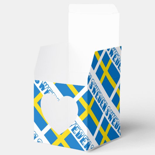 Zweden Zweedse vlag Zwarte Tegels Personalisatie Bedankdoosjes (Geopend)