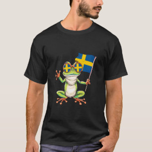 Zweden Zweedse Vlag Zweedse Trots Mooie Kikker Pad T-shirt