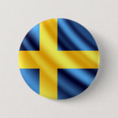 Zweden zwemvlag pinback-knop ronde button 5,7 cm (Voorkant)