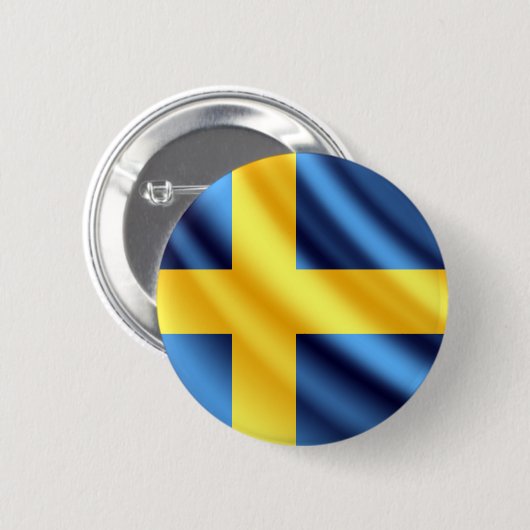 Zweden zwemvlag pinback-knop ronde button 5,7 cm (Voorkant /achterkant)