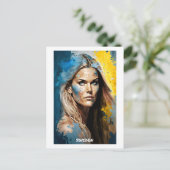 Zweeds Abstract portret Briefkaart - Vrouwenwereld (Staand voorkant)