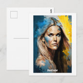 Zweeds Abstract portret Briefkaart - Vrouwenwereld (Voorkant / Achterkant)
