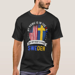 Zweeds Amerikaans Patriot Heart komt uit Zweden Vl T-shirt
