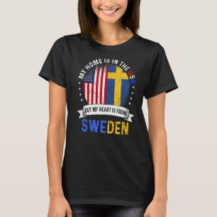 Zweeds Amerikaans Patriot Heart komt uit Zweden Vl T-shirt
