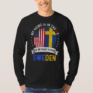 Zweeds Amerikaans Patriot Heart komt uit Zweden Vl T-shirt