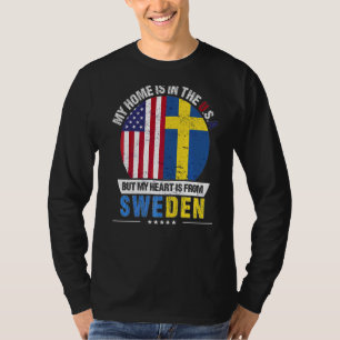 Zweeds Amerikaans patriothart groeit uit Zweden T-shirt
