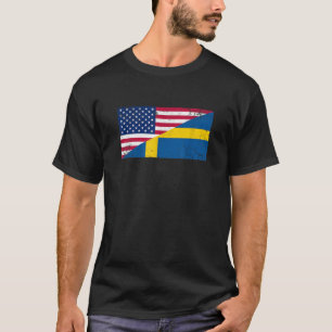 Zweeds Amerikaans Vlag Familie Erfgoed Zweden USA T-shirt