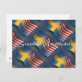 Zweeds-Amerikaanse golfvlag Briefkaart (Voorkant / Achterkant)