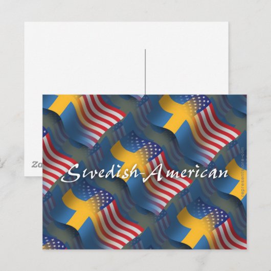 Zweeds-Amerikaanse golfvlag Briefkaart (Voorkant / Achterkant)
