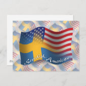 Zweeds-Amerikaanse golfvlag Briefkaart (Voorkant / Achterkant)